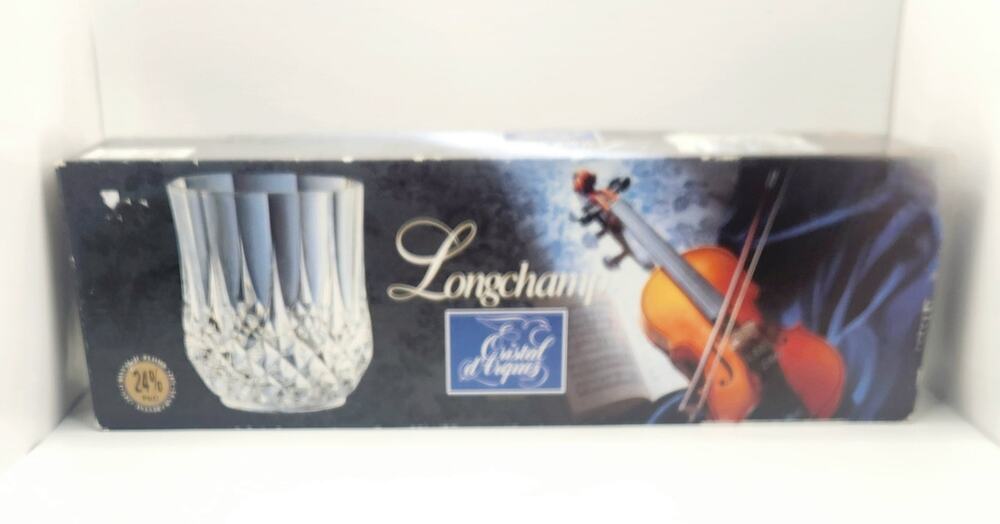 Cristal d’Arques Longchamp 24% Lead Crystal Short Tumblers Set of 4 France w Box